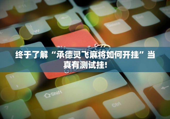 终于了解“承德灵飞麻将如何开挂”当真有测试挂!