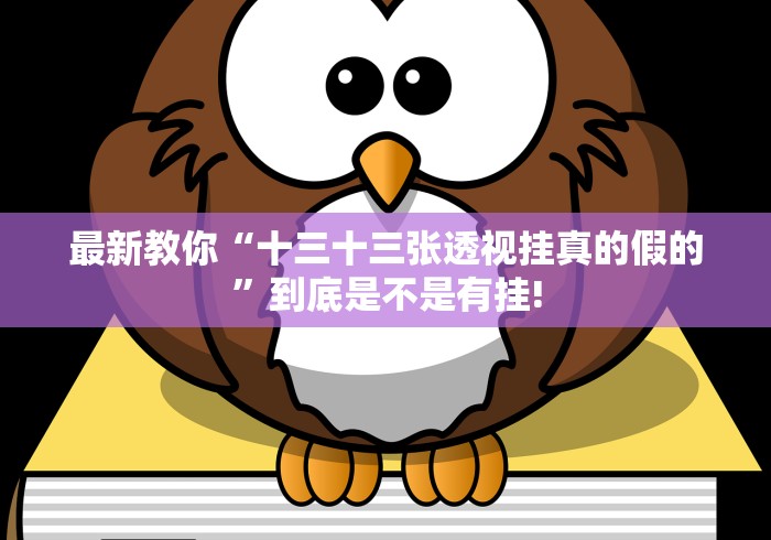 最新教你“十三十三张透视挂真的假的”到底是不是有挂!