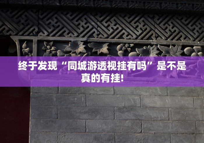 终于发现“同城游透视挂有吗”是不是真的有挂! 终于发现“同城游透视挂有吗”是不是真的有挂!