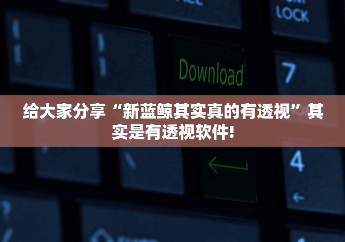 给大家分享“新蓝鲸其实真的有透视”其实是有透视软件! 给大家分享“新蓝鲸其实真的有透视”其实是有透视软件!
