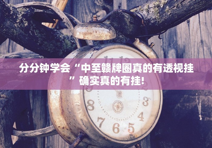 分分钟学会“中至赣牌圈真的有透视挂”确实真的有挂!