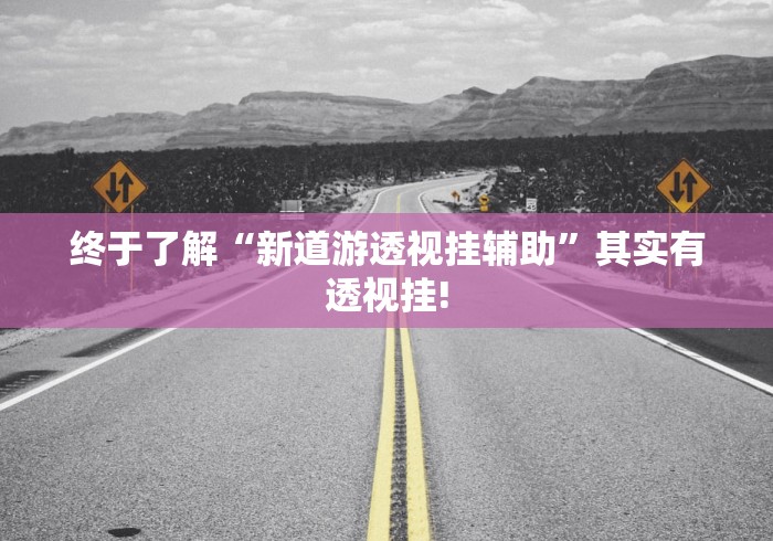 终于了解“新道游透视挂辅助”其实有透视挂!