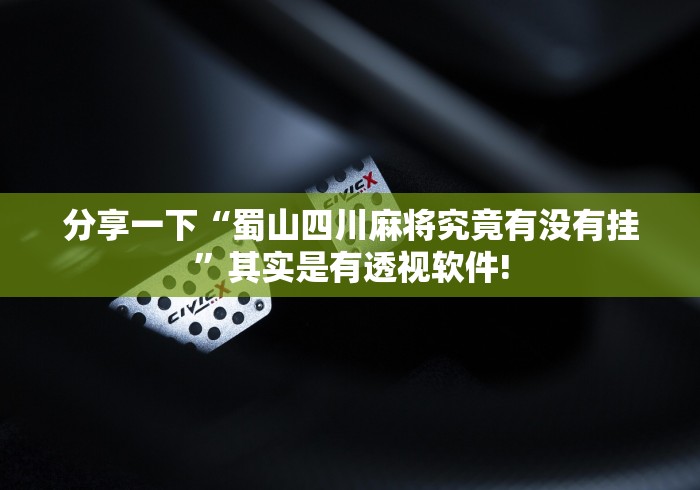 分享一下“蜀山四川麻将究竟有没有挂”其实是有透视软件!