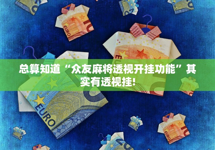 总算知道“众友麻将透视开挂功能”其实有透视挂!